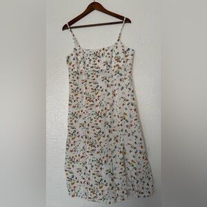 Uniqlo midi dress Women’s Size L Multicolor Floral Accents